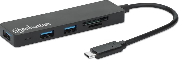 Produktbild Manhattan USB 3.0 Hub mit Kartenleser (USB-C, 3 Ports)