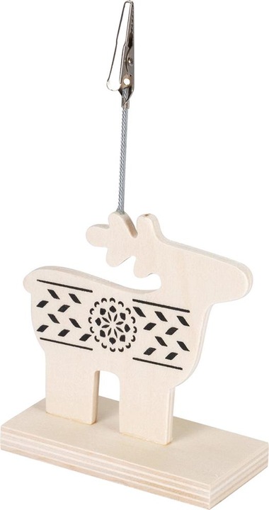 Image du produit Natura Punto Lot de 2 clips de rennes et de sapins de Noël en bois, avec pince pratique pour les fixer (2 -pièce)