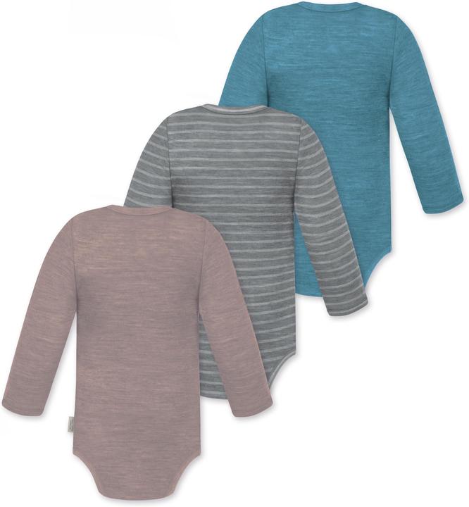 Produktbild Normani 3er Pack Baby Merino Langarmbody „Tuai" - 9403 (92)