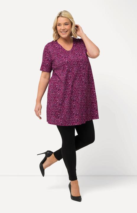 Produktbild Ulla Popken Longshirt, bedruckt, A-Linie, V-Ausschnitt, Halbarm (50, 52)