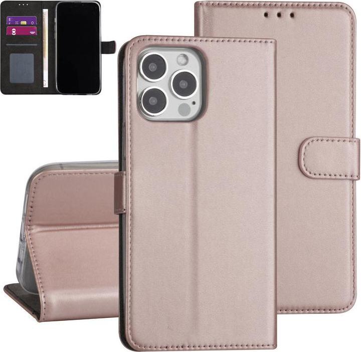 Produktbild Ambiance1 Hülle iPhone 13 Pro Max - Book Case Kunstleder rosegold No.324 (Apple iPhone 13 Pro Max)