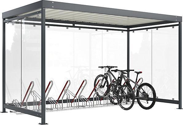 Wsm Überdachung Köln mit Anlehnparker Modell 2500 XBF