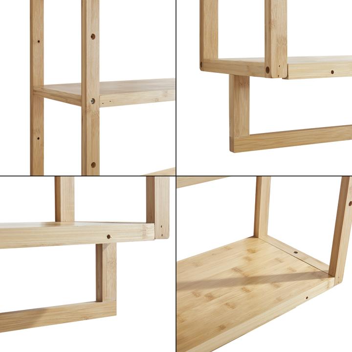 En.Casa Östra bathroom shelf with bamboo towel rail (52 x 21 x 58.50 cm)