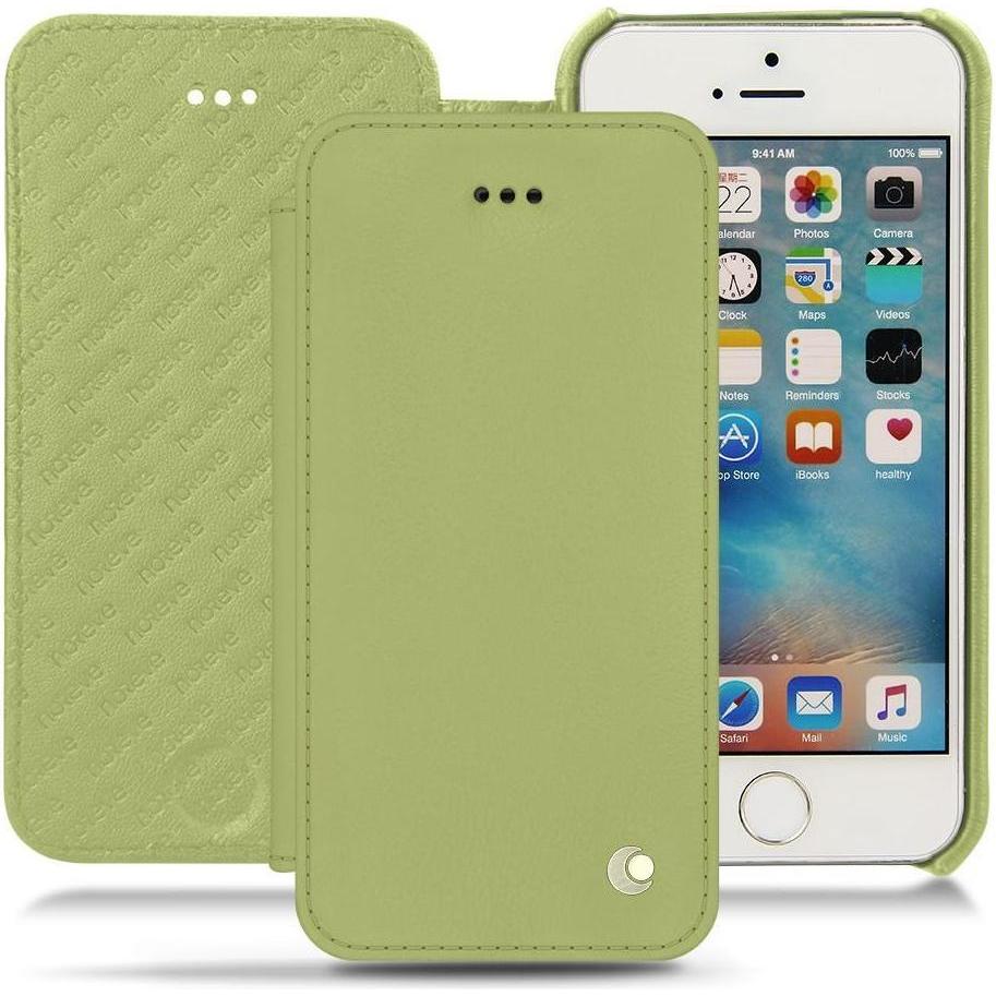Noreve Lederschutzhülle horizontal (Apple iPhone SE), Smartphone Hülle, Grün