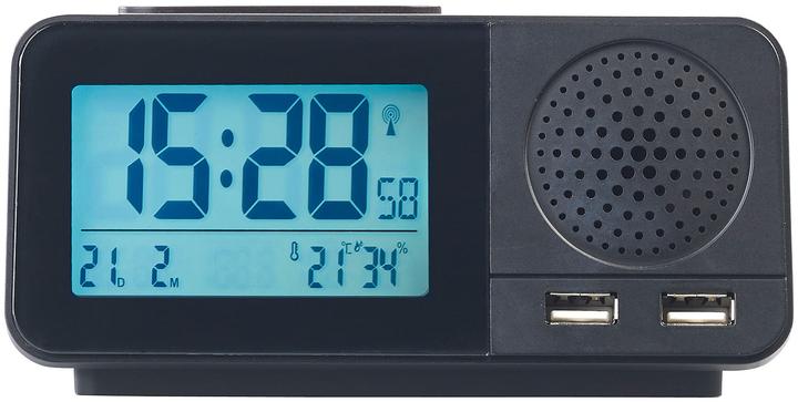 Produktbild Auvisio Funk-Radiowecker mit 2 Weckzeiten, Hygro- & Thermometer