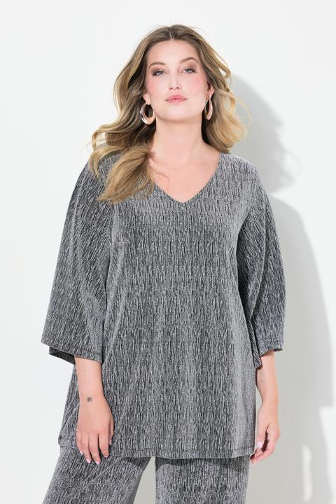Actual product image Miamoda A-line t-shirt with glitter effect and 3/4 sleeves (48)