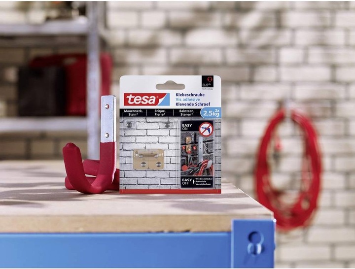 Produktbild tesa Klebeschraube für Mauerwerk & Stein, viereckig