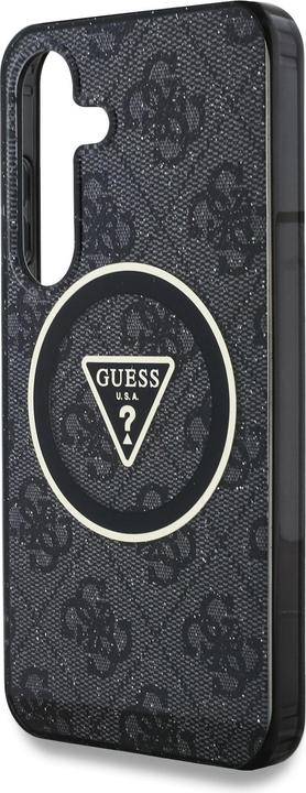 Actual product image Guess Etui 4G Glitter Triangle Buttons MagSafe do Samsung Galaxy S25 czarny (Samsung Galaxy S25)
