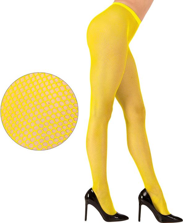 Widmann NEON GELBE NETZSTRUMPFHOSE, One Size Fits Most Adult
