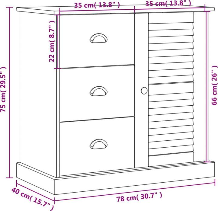Produktbild vidaXL Sideboard (78 x 78 x 75 cm)