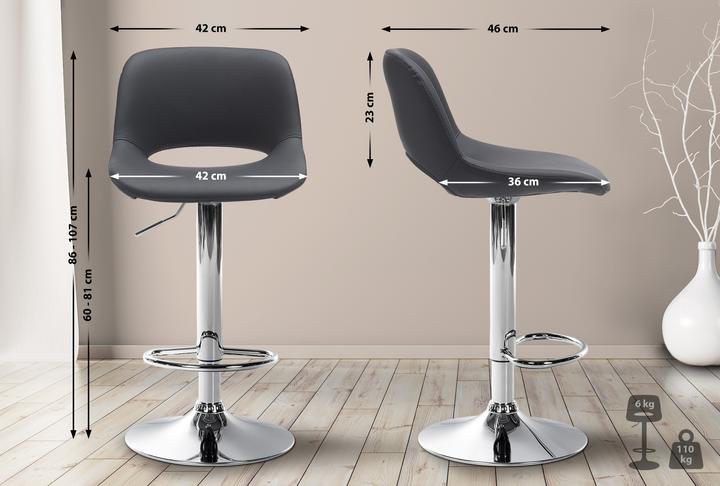 Actual product image CLP Camden bar stool swivelling and height-adjustable