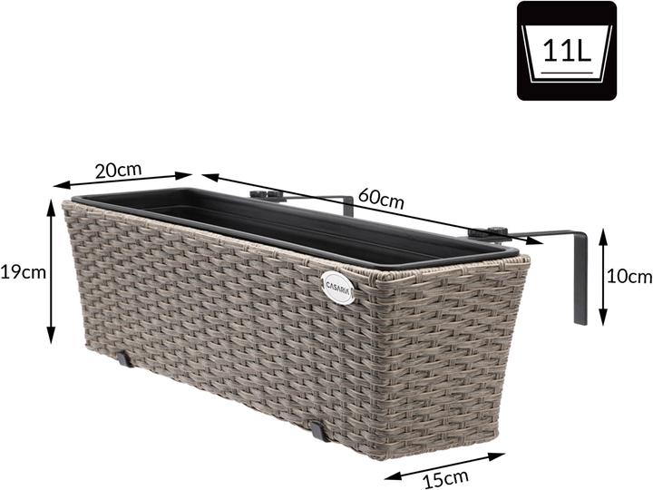 Actual product image Casaria Balcony box (60 x 20 x 19 cm)