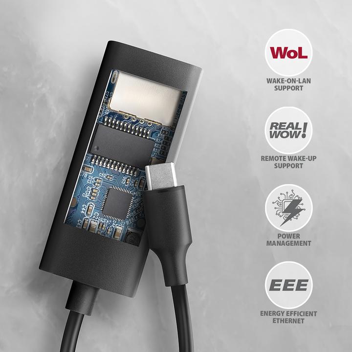 Image du produit Axagon ADE-ARC, USB-C 3.2 Gen 1 - Gigabit Ethernet s????ov?? karta, Realtek 8153, auto-installation (USB-C)