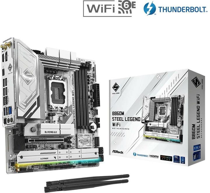 Produktbild AsRock B860M Steel Legend WiFi DDR5 Intel S retail (Socket S1, Intel B860, mATX)