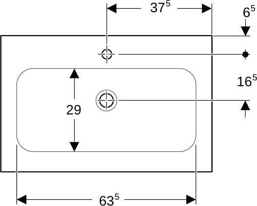 Produktbild Geberit iCon lavabo pour meubles, 1 trou pour robinet, sans trop-plein, 750x480mm, 501.844.00.1 (480 mm, 750 mm)