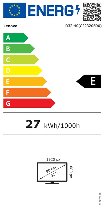 Etichetta energetica Lenovo D32-40 (1920 x 1080 pixel, 31.50")