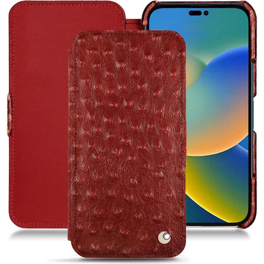 Noreve Lederschutzhülle horizontal (Apple iPhone 14), Smartphone Hülle, Rot
