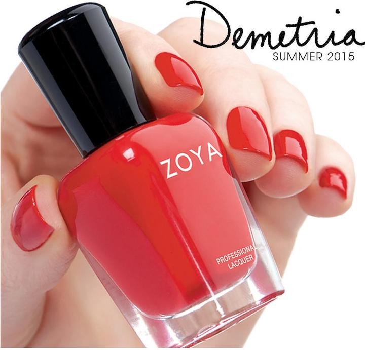 Actual product image Zoya Nail polish DEMETRIA - Poppy red (Poppy-red, Colour paint)