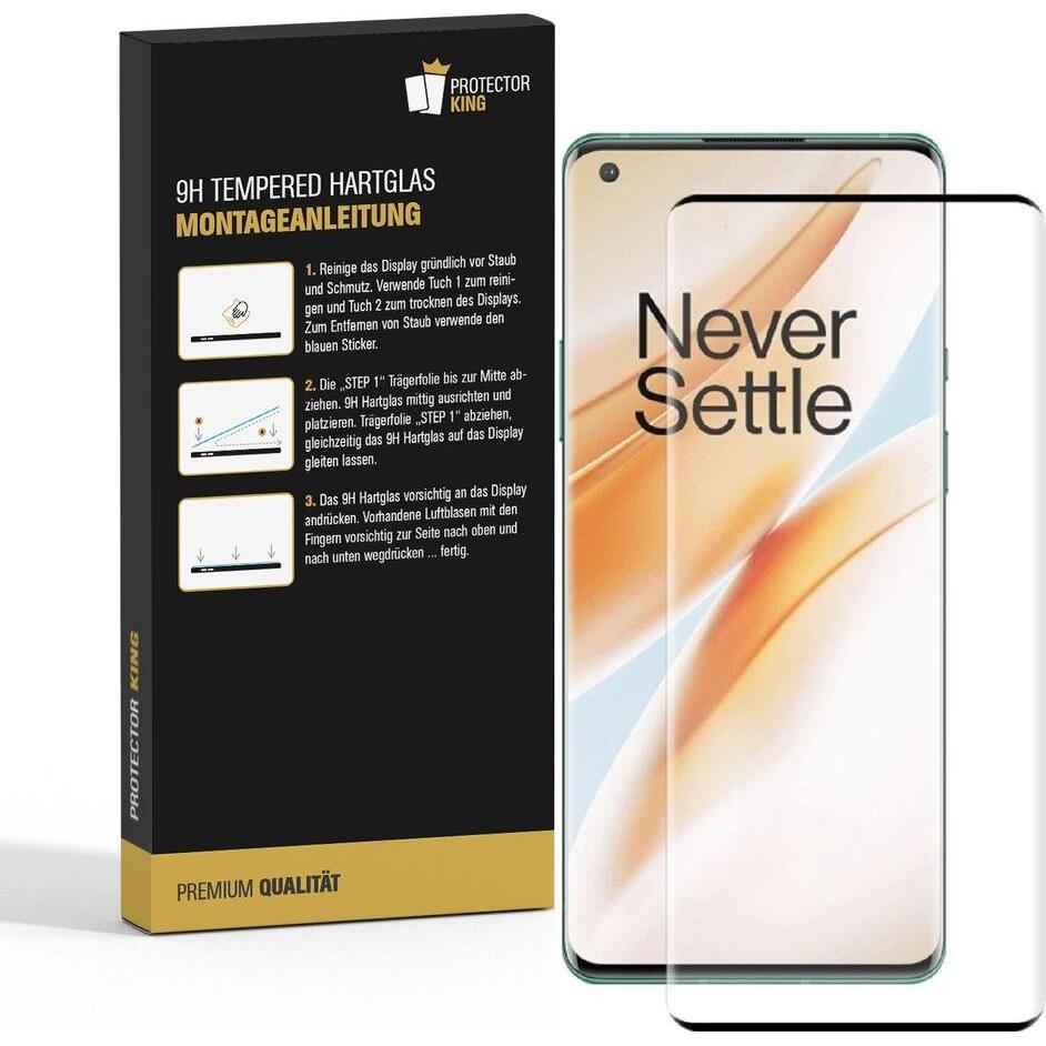 Thumbnail - Protectorking 6x echtes Tempered 9H Panzerhartglas 3D KLAR (6 Stück, OnePlus 8 Pro), Smartphone Schutzfolie