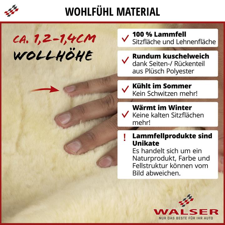 Immagine prodotto Walser Coprisedile auto Monette in pelle di agnello e pelliccia intrecciata 12-14 mm antracite Zipp-It