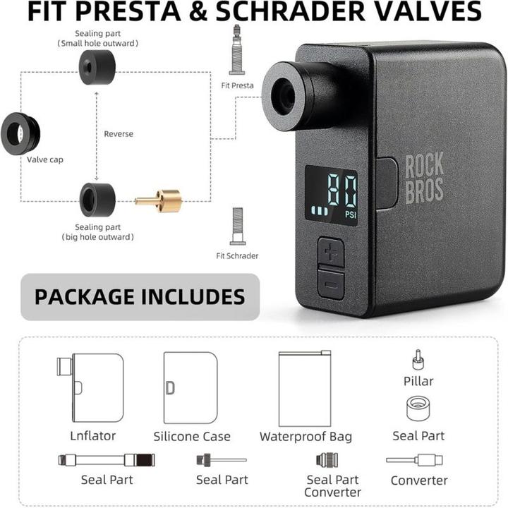 Produktbild Rockbros mini electric pump AS1 PRO 120 PSI