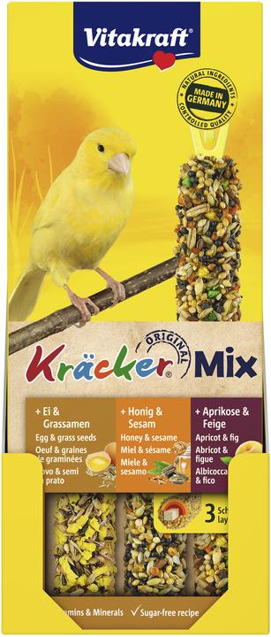 Vitakraft Vita Kräcker Trio Ei, Frucht & Honig für Kanarien (3 x, 0.08 kg)