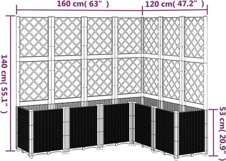 Actual product image VidaXL Planter with trellis PP