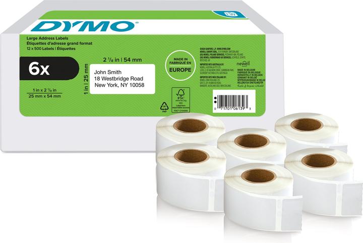 Dymo LW return address labels large 500pcs/roll (2.50 cm)