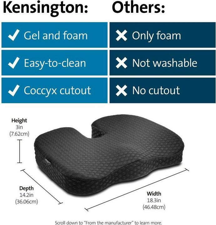 Actual product image Kensington Premium Cool-Gel Seat Cushion