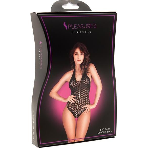 S Pleasures, Damen, Unterhosen, Body Thong, Schwarz, (One Size)
