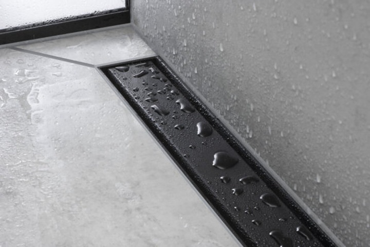 Immagine prodotto hansgrohe Canalina doccia RainDrain Match, con telaio regolabile in altezza 800 mm, nero opaco (800 mm)
