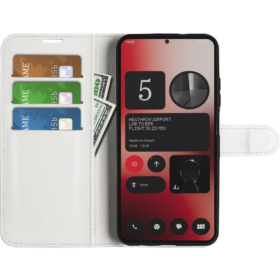 Thumbnail - Cover-Discount Nothing Phone (2a) - Leder Etui Hülle (Nothing Phone (2a)), Smartphone Hülle, Weiss