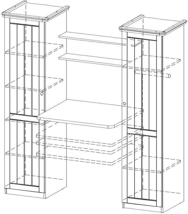 Produktbild Roba Schreibtisch-Wickel-Kombination Dreamworld 3 (58 cm)