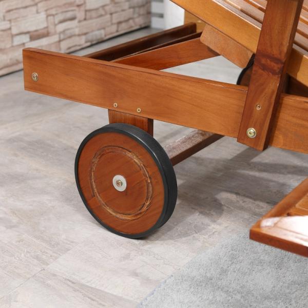 Produktbild Outsunny Klappbarer Gartenliegestuhl aus Tannenholz (195 cm)