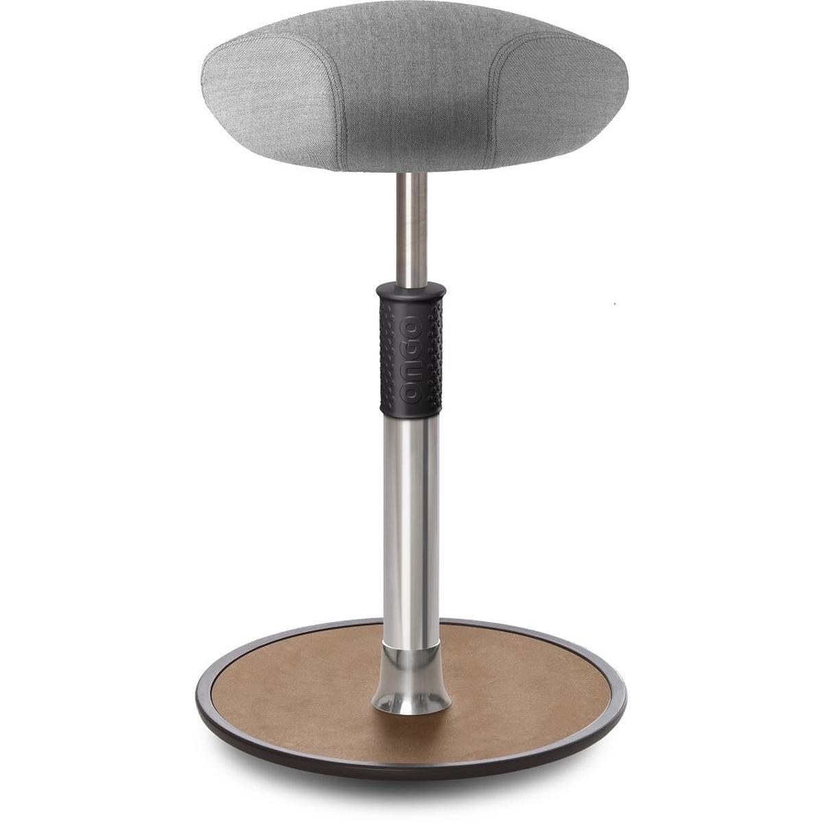 Ongo, Bürostuhl, Sitz- Stehhocker Free Tall Triangel kvadrat Remix Hellgrau Chrom /Natur