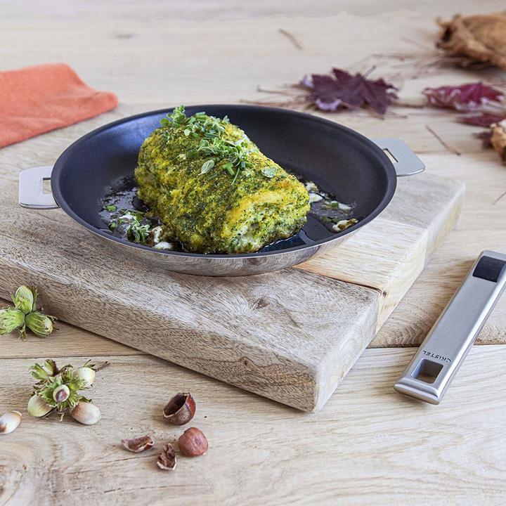 Produktbild Cristel Strate Amovible Edelstahlpfanne Antihaft Ø24cm (24 cm, Bratpfanne, Edelstahl)