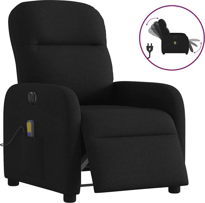 VidaXL Massagesessel Elektrisch Schwarz Stoff