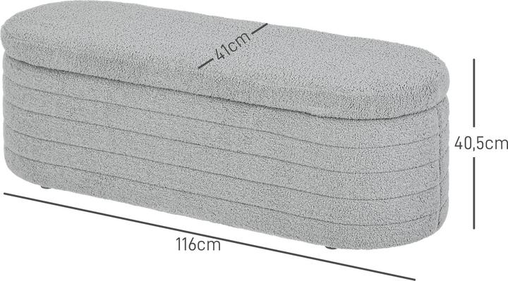 Image du produit Homcom Polsterbank Polyester, Eukalyptusholz Hellgrau (41 cm)