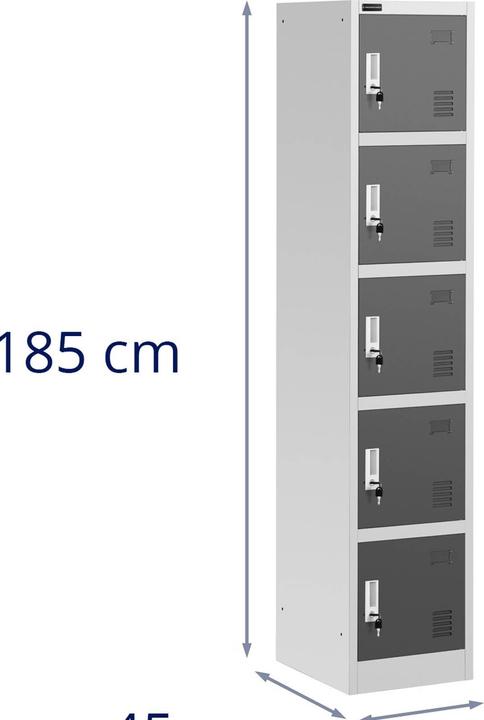 Produktbild Fromm & Starck Metallschrank Schliessfachschrank Metallspind Spindschrank abschliessbar 5-fach