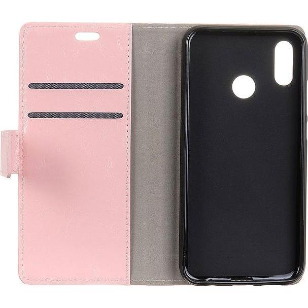 MU Classic Crazy Horse Leder Bookcover Series (HTC U12 Life), Smartphone Hülle, Pink