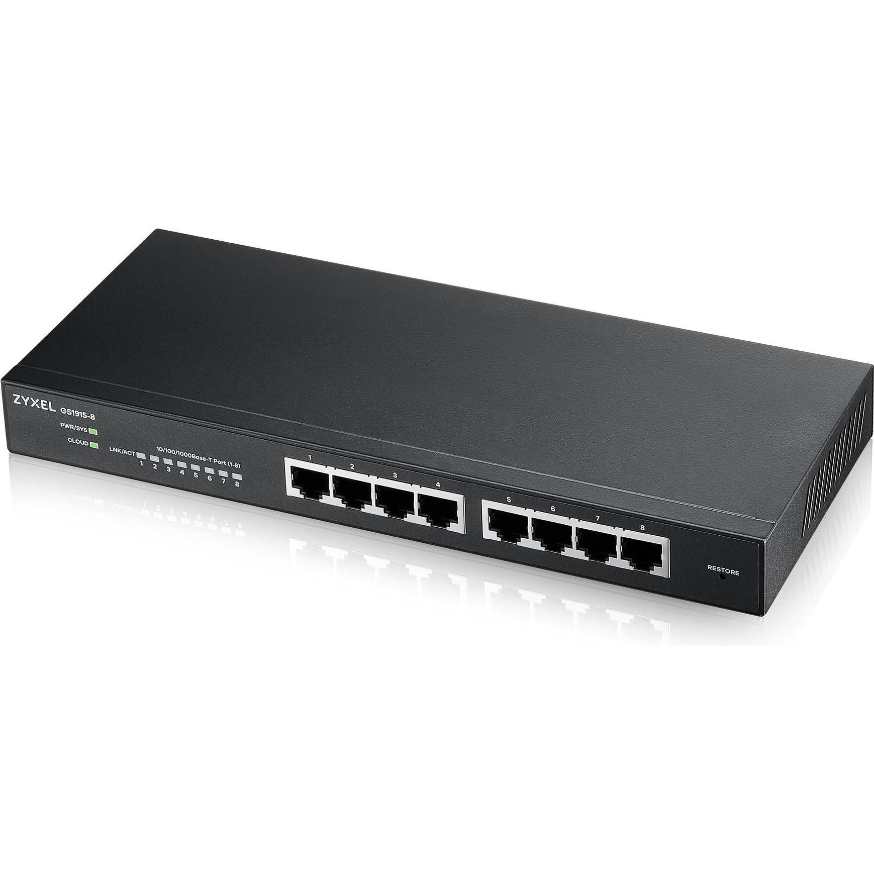 Zyxel GS1915-8, Switch Di Rete, Nero