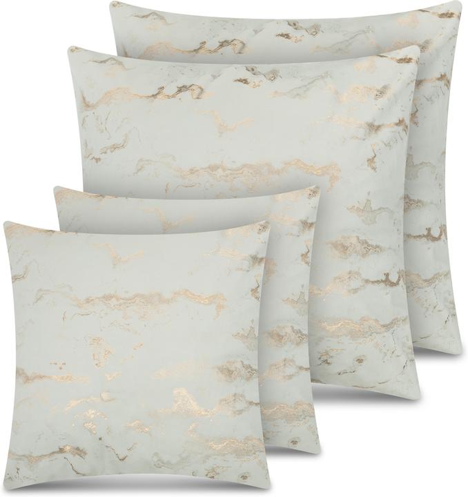 Produktbild Aspero 4 Kissenbezüge mit Marmordesign 2x 45x45 cm, 2x 60x60 cm Carrara - 9865 (60 x 60 cm, 45 x 45 cm)