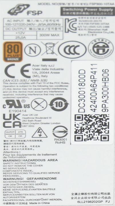 Image du produit Acer DC.30018.00D (300 W)