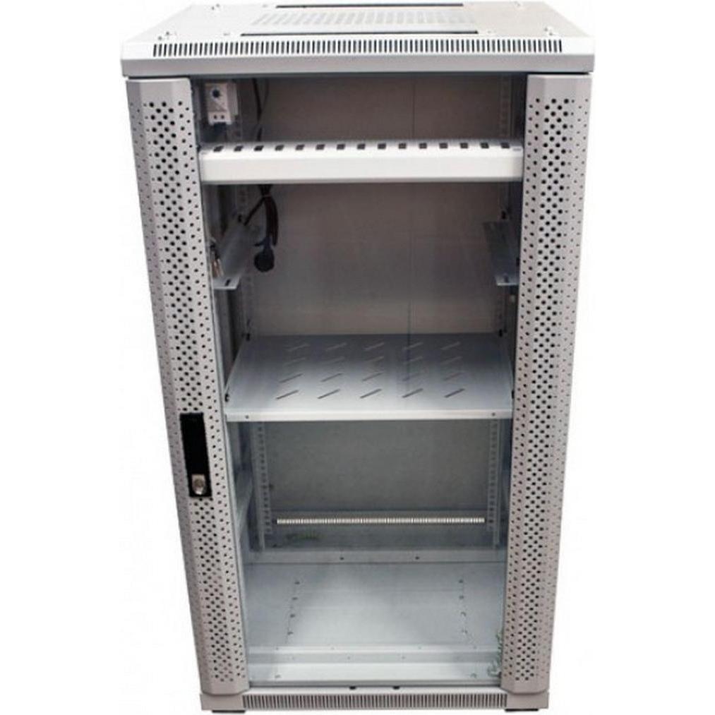 Thumbnail - Allnet 19 Schrank 32HE B800 / T1000mm *lichtgrau* SNB-Serie Glastür (10.86 HE, 19 Zoll Rack), Serverschrank, Grau