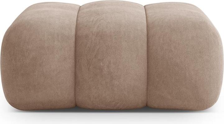 Cosmopolitan Design Velvet Pouf, "Koge", 1 Seat, Dark Beige, 95x95x40 Made in Europe