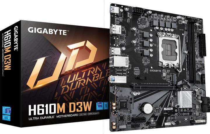 Produktbild Gigabyte H610M D3W (H610,S1700,mATX,DDR5 (LGA 1700, Intel H610, mATX)