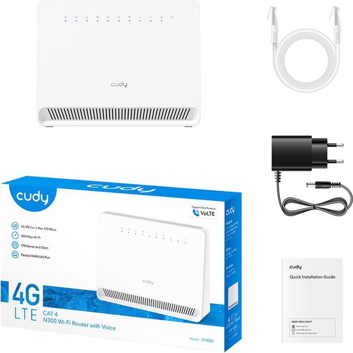 Actual product image Cudy N300 Wi-Fi 4G LTE-Cat4 VoLTE router