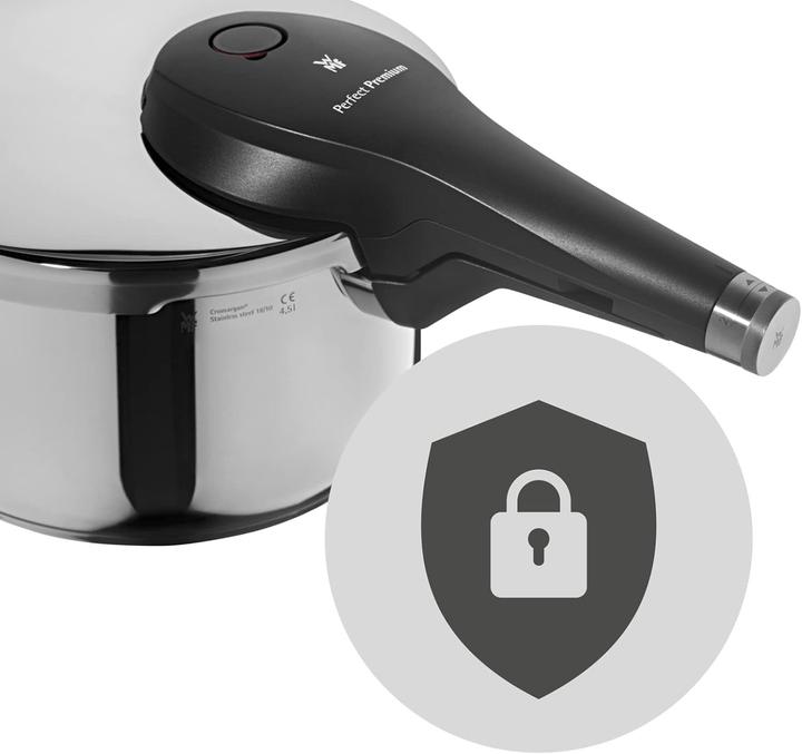 Immagine prodotto WMF Schnellkochtopf 4,5l Dampfkochtopf Perfect Premium Induktion Edelstahl 18/10 (22 cm, Cucina a vapore, Acciaio inossidabile)