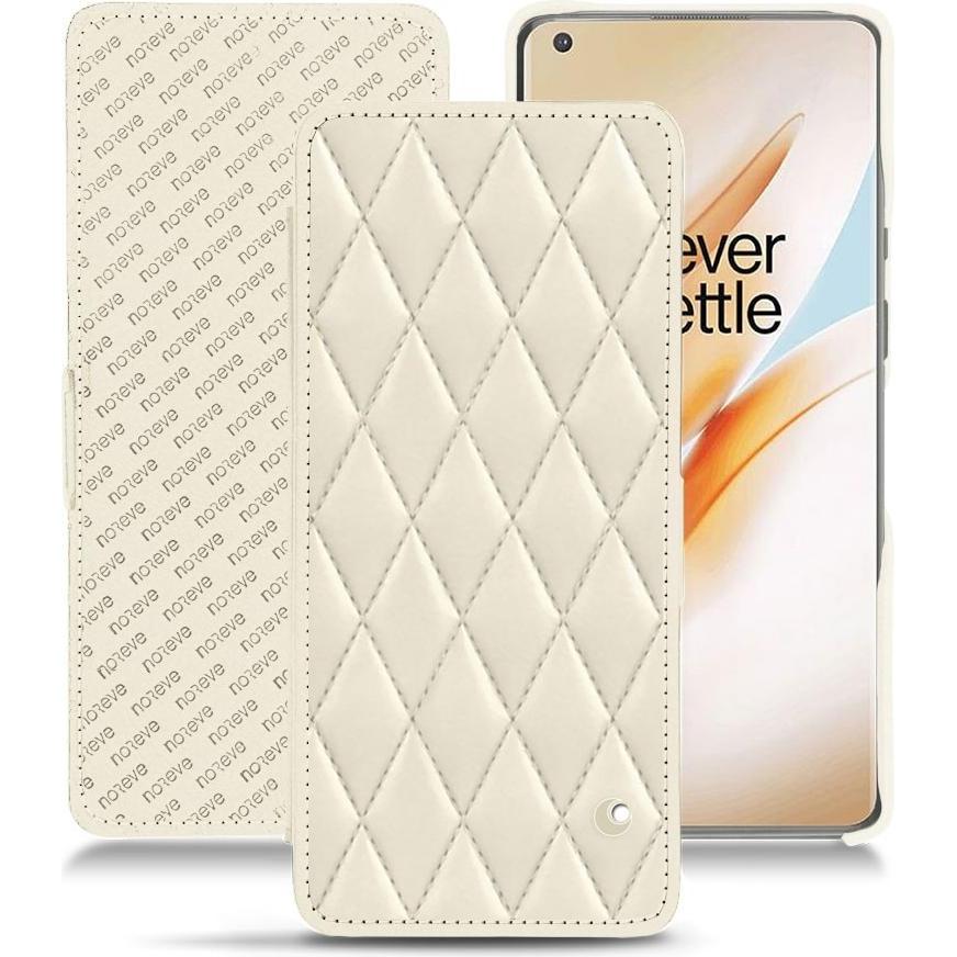 Noreve Lederschutzhülle horizontal (OnePlus 8 Pro), Smartphone Hülle, Weiss