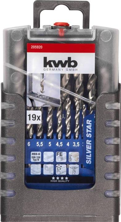 Produktbild kwb Spiralbohrer Set 19-teilig (1 mm, 1.5 mm, 10 mm, 2 mm, 2.5 mm, 3 mm, 3.5 mm, 4 mm, 4.5 mm, 5 mm, 5.5 mm, 6 mm, 6.5 mm, 7 mm, 7.5 mm, 8 mm, 8.5 mm, 9 mm, 9.5 mm)